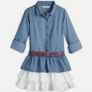 American Girl Western Chambray & Eyelet Dress w/ Pink Belt - Tenny's Collection